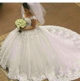 Luxury Wedding Ball Gowns Puffy Cap Sleeves Bridal Dresses W201794