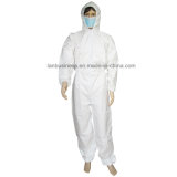 Microporous White Disposable Coverall with Elastic Cuffs and Hood