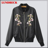 Black Polyester Jacket for Women Outer Wear