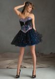 Colorful Beaded Black a-Line Fashion Style Short Party Dresses (PAD0012)