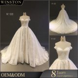 Lace Decoration and off-Shoulder Design Wedding Dress
