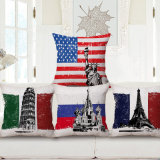 Digital Printed World's Famous Building Cushion Cover (35C0251)