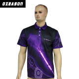 Wholesale High Quality Sublimated Dry Fit Men Golf Purple Polo Shirt