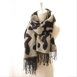 Women's Acrylic Reversible Cashmere Like Winter Warm Thick Knitted Woven Shawl Scarf (SP261)