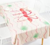 Printed Faux Linen Fabric Tablecloth