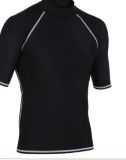 Anti -UV Short Sleeve Black Rash Guard T-Shirt