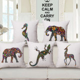 45X45cm Colorful Elephant Digital Printed Cushion Cover Without Stuffing (35C0276)