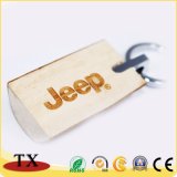 Special Shape Beech Wooden Keychain with Engraved Logo