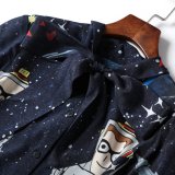 New Women's Shirt Fashion Shirt with a Huge Starry Sky Blouse