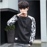 Black Splicing Camouflage New Cotton Leisure Sweater