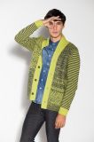 Fashion Cable Knitting Men Cardigan with Button