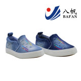 fashion Washed Denim Upper Children Canvas Shoes with Sequin Decoration Bf161053