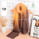 2018 Hot Sale Fashion Lady Cotton Scarf with Gradient Color Factory