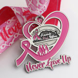 Custom Heart Shaped Mother's Day Finisher Medal with Ribbon