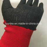 Black-Red Crinkle Latex Coated Gloves Safety Gloves