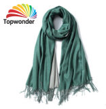 Two Tone Scarf, Made of Pashmina, Acrylic, Polyester, Cotton, Loq MOQ and Many Color Available