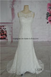 Sleeveless Elegant Lace Illusion Back Lace Latest Wedding Dress