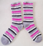 Multiply Stripe Lady Soft Cosy Socks Microfiber Sock with Stripe Design