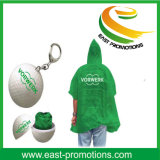 Disposable Raincoat Ball Keychain, PE Raincoat Ball with Keyring