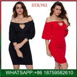 Hot Design Woman Sexy Skintight Dress off-Shoulder for Night Club