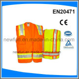 Reflective Safety Vest with Pockets and Zipper Fasten