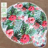 2018 New Qualified Microfiber Printed Round Beach Towel with Bag