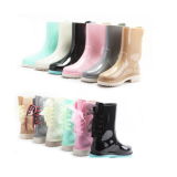 Fashion Ladie's Lace up Jelly Sex Girl Rain Boots