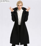 New Women Long Section Thick Wool Coat Factory Fashion Models Double-Breasted Women Polyester Coat