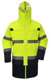 Men's Parka High Visibility Safety Workwear Reflective Jacket