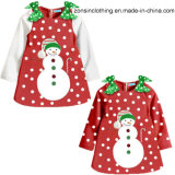Colorful Christmas Girls' Dress Children Clothes with Bows on Two Shoulders