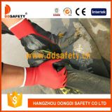 Ddsafety 2017 Red Nylon Shell Black Nitrile Coating Smooth Finish Working Gloves