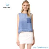 Fashion Women Sleeveless Shirts with Light Blue by Fly Jeans