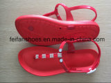 PVC Red Color Women Casual Sandals, Softable Ladies Fashion Slippers