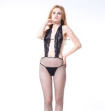 Woman Sexy Lingerie Backless Fishnet & Lace Bodystocking