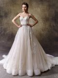 Strapless Applique Lace Prom Wedding Dress
