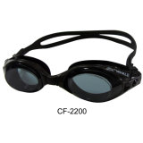 2015 Professional Black Swimming Goggles with PC Lens and Silicone Skirt (CF-2200)