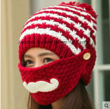 Hand-Knitted Hat Embroidered Knitted Beanie Hat