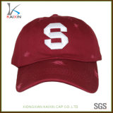 Custom Red Plain Distressed Baseball Cap Washed Dad Hats