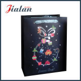 Glossy Lamination Black Logo Customize Christmas Printed Paper Bag