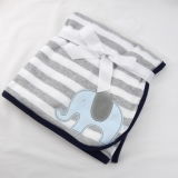 100% Cotton Knitted Baby Blanket / Stripe