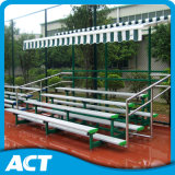 4-Row Flat Back Aluminum Gym Bleacher for Outdoor with Shade