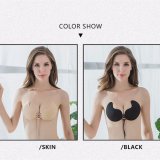 Women's Strapless Bra Silicone Push up with Drawstring