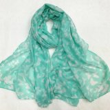 New Style 100%Cotton Voile Butterfly Print Fashion Long Scarf