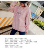 Three Color Sweater with Hood and Emb