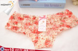 Colourful Design Ventilate Flower Print Mesh Lace Mature Ladies Underwear Sexy Transparent Panties