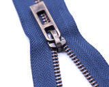 Metal Zipper with Brass Teeth and Fancy Puller/Navy Tape/Top Quality
