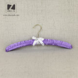 Purple Satin Padded Clothes Hangers with Golden Hook