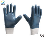 Cotton Interlock Shell Nitrile Full Coated Safety Work Gloves (N6039)