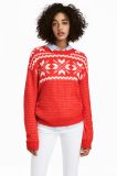 Women Winter Christmas Warm Sweater with Jackquard