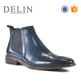 Brown and Blue Cow Leather Boot of Men Fashion Boots